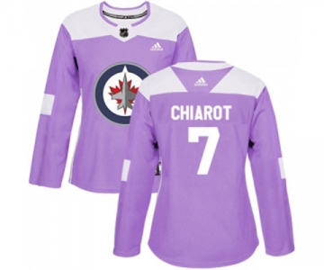 Women Adidas Winnipeg Jets #7 Ben Chiarot Authentic Purple Fights Cancer Practice NHL Jersey