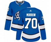 Women Adidas Winnipeg Jets #70 Joe Morrow Authentic Blue Alternate NHL Jersey