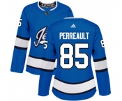 Women Adidas Winnipeg Jets #85 Mathieu Perreault Authentic Blue Alternate NHL Jersey