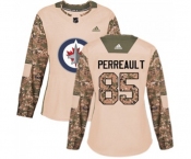 Women Adidas Winnipeg Jets #85 Mathieu Perreault Authentic Camo Veterans Day Practice NHL Jersey