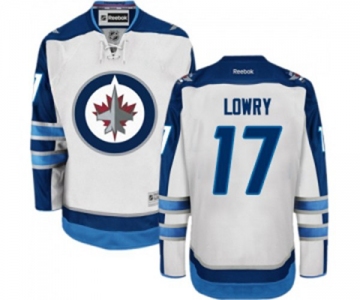 Women Reebok Winnipeg Jets #17 Adam Lowry Authentic White Away NHL Jersey