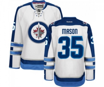 Women Reebok Winnipeg Jets #35 Steve Mason Authentic White Away NHL Jersey