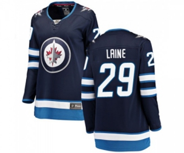 Women Winnipeg Jets #29 Patrik Laine Fanatics Branded Navy Blue Home Breakaway NHL Jersey