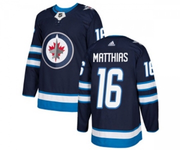 Youth Adidas Winnipeg Jets #16 Shawn Matthias Authentic Navy Blue Home NHL Jersey
