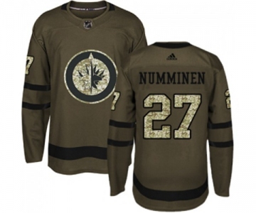 Youth Adidas Winnipeg Jets #27 Teppo Numminen Premier Green Salute to Service NHL Jersey