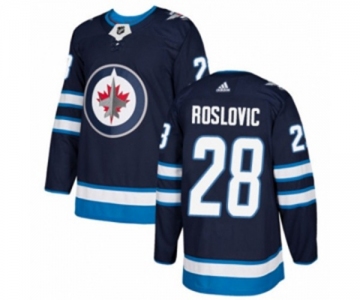 Youth Adidas Winnipeg Jets #28 Jack Roslovic Authentic Navy Blue Home NHL Jersey