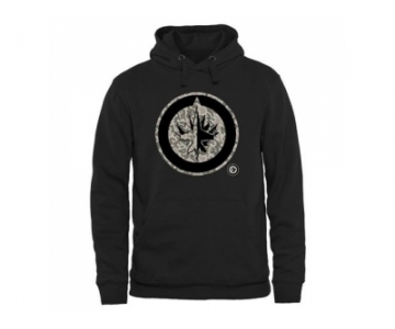 Men's Winnipeg Jets Black Rink Warrior Pullover Hoodie