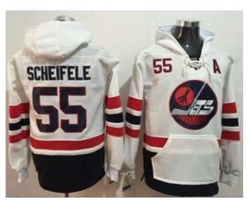 Winnipeg Jets #55 Mark Scheifele White Name & Number Pullover NHL Hoodie
