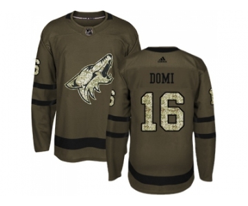 Adidas Phoenix Coyotes #16 Max Domi Green Salute to Service Stitched NHL Jersey