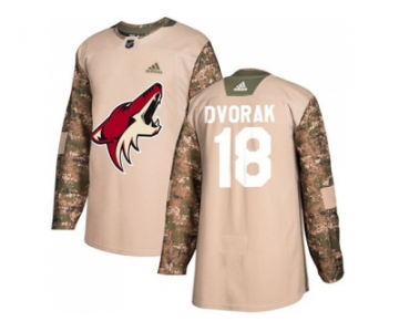 Men Adidas Phoenix Coyotes #18 Christian Dvorak Camo Authentic 2017 Veterans Day Stitched NHL Jersey