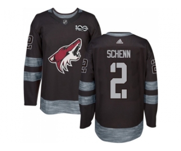 Men Adidas Phoenix Coyotes #2 Luke Schenn Black 1917-2017 100th Anniversary Stitched NHL Jersey