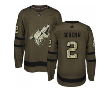 Men Adidas Phoenix Coyotes #2 Luke Schenn Green Salute to Service Stitched NHL Jerse
