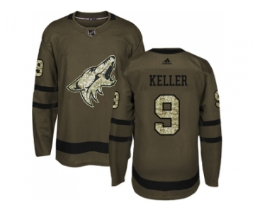 Men Adidas Phoenix Coyotes #9 Clayton Keller Green Salute to Service Stitched NHL Jerse
