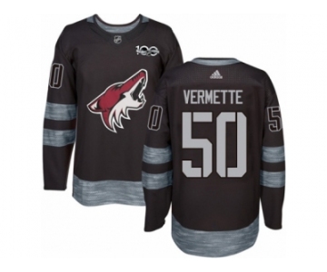 Men's Adidas Arizona Coyotes #50 Antoine Vermette Authentic Black 1917-2017 100th Anniversary NHL Jersey