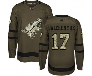 Men's Arizona Coyotes #17 Alex Galchenyuk Green Salute to Service Stitched Hockey Jersey