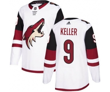 Men's Arizona Coyotes #9 Clayton Keller White Road Stitched Hockey Jersey