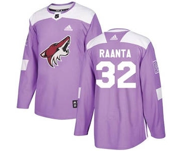 Men's Coyotes #32 Antti Raanta Purple Fights Cancer Stitched Hockey Jersey