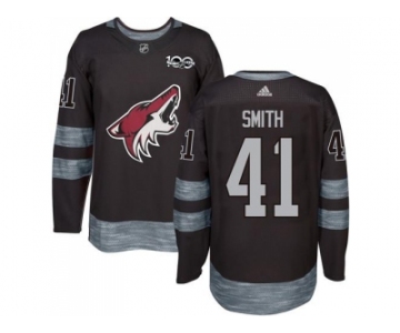 Men's Phoenix Coyotes #41 Mike Smith Black 1917-2017 100th Anniversary Stitched NHL Jersey