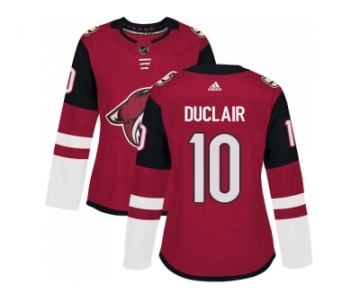 Women Adidas Phoenix Coyotes #10 Anthony Duclair Maroon Home Authentic Stitched NHL Jersey