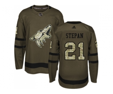 Youth Adidas Phoenix Coyotes #21 Derek Stepan Green Salute to Service Stitched NHL Jersey