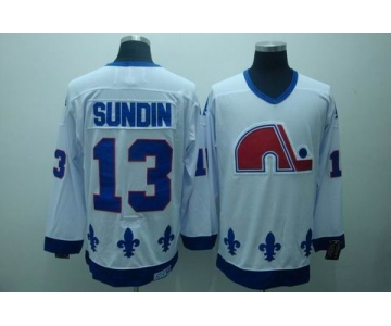 nhl quebec nordiques #13 sundin white(ccm)