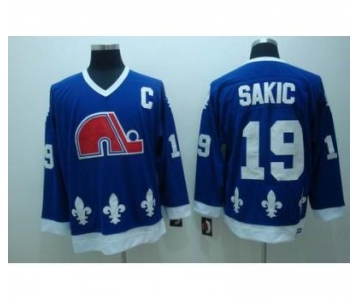 nhl quebec nordiques #19 sakic ccm blue