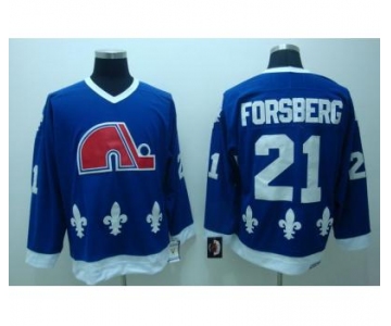 nhl quebec nordiques #21 forsberg ccm blue
