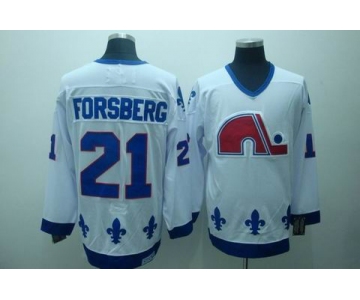 nhl quebec nordiques #21 forsberg white(ccm)