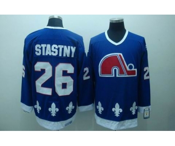 nhl quebec nordiques #26 stastny blue(ccm)