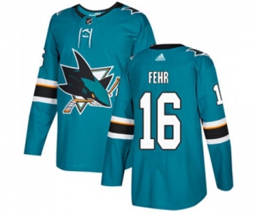Adidas San Jose Sharks #16 Eric Fehr Authentic Teal Green Home NHL Jersey