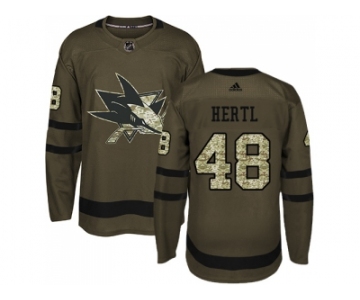 Adidas San Jose Sharks #48 Tomas Hertl Green Salute to Service Stitched NHL Jersey