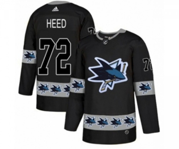 Adidas San Jose Sharks #72 Tim Heed Authentic Black Team Logo Fashion NHL Jersey