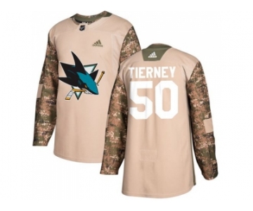 Men Adidas San Jose Sharks #50 Chris Tierney Camo Authentic 2017 Veterans Day Stitched NHL Jersey