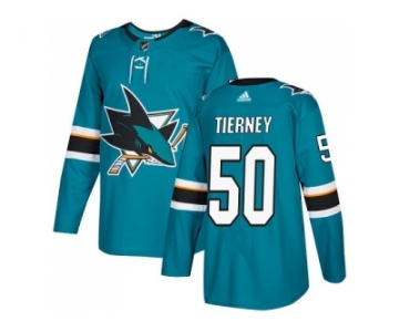 Men Adidas San Jose Sharks #50 Chris Tierney Teal Home Authentic Stitched NHL Jersey