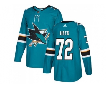 Men Adidas San Jose Sharks #72 Tim Heed Teal Home Authentic Stitched NHL Jersey