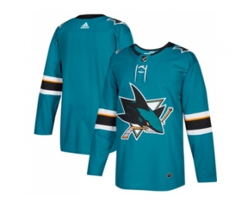 Men Adidas San Jose Sharks Blank Teal Home Authentic Stitched NHL Jersey