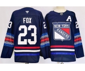 Men's New York Rangers #23 Adam Fox Navy 2024-25 Stitched Jersey