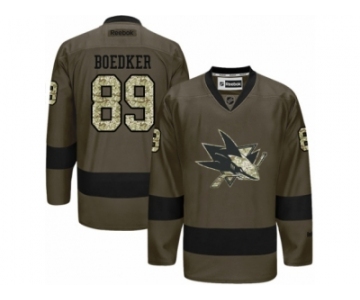 Men's Reebok San Jose Sharks #89 Mikkel Boedker Authentic Green Salute to Service NHL Jersey