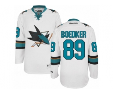 Men's Reebok San Jose Sharks #89 Mikkel Boedker Authentic White Away NHL Jersey