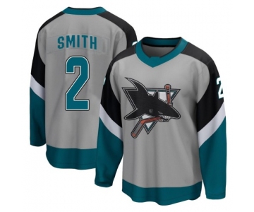 Men's San Jose Sharks #2 Will Smith Breakaway Gray 2020-21 Special Edition Jerseys