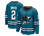 Men's San Jose Sharks #2 Will Smith Breakaway Teal Home 2nd Jersey Men's San Jose Sharks #2 Will Smith Breakaway Teal Home 2nd Jersey