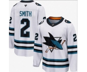 Men's San Jose Sharks #2 Will Smith New White Stitched Jersey Men's San Jose Sharks #2 Will Smith New White Stitched Jersey