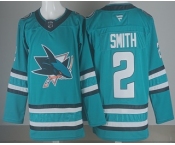 Men's San Jose Sharks #2 Will Smith Teal Authentic Jersey Men's San Jose Sharks #2 Will Smith Teal Authentic Jersey