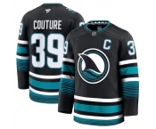Men's San Jose Sharks #39 Logan Couture Black 2024-25 Alternate Stitched Hockey Jersey