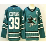 Men's San Jose Sharks #39 Logan Couture Teal Authentic Jersey Men's San Jose Sharks #39 Logan Couture Teal Authentic Jersey