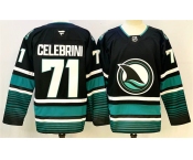 Men's San Jose Sharks #71 Macklin Celebrini Black 2024-25 Alternate Stitched Hockey Jersey