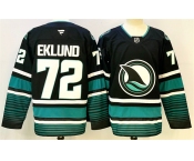 Men's San Jose Sharks #72 William Eklund Black 2024-25 Alternate Stitched Hockey Jersey