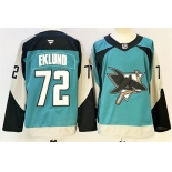 Men's San Jose Sharks #72 William Eklund Teal 2025 Alternate Stitched Hockey Jersey