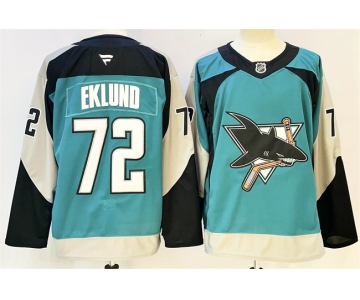 Men's San Jose Sharks #72 William Eklund Teal 2025 Alternate Stitched Hockey Jersey