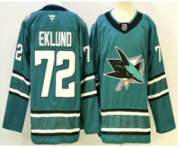 Men's San Jose Sharks #72 William Eklund Teal Authentic Jersey
